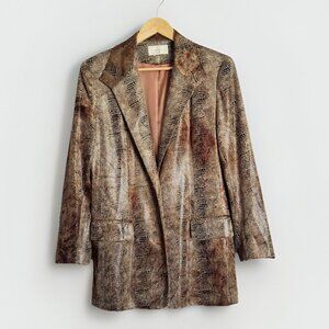 Vintage Cache Vintage Snakeskin Print Blazer Women’s Sz 8 Glam Rock Chic Y2K 90s
